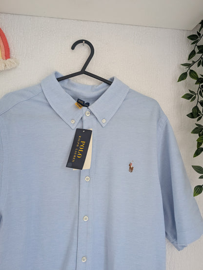 New Ralph Lauren Blue Smart Boys Shirt Smart Occasion Age 16 Yrs Gift Summer