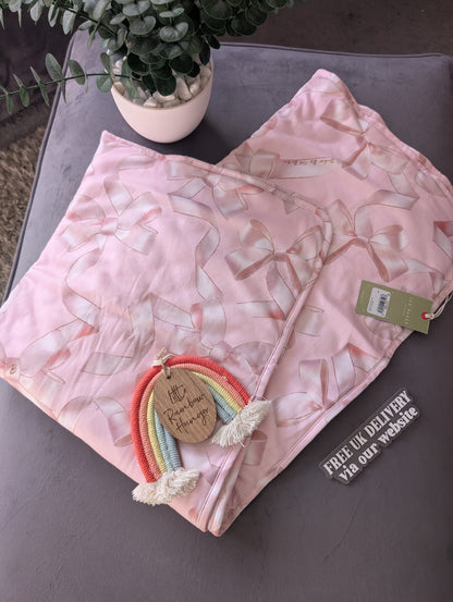 New Ted Baker Baby Blanket Pink Bows Luxury Cute Baby Gift Newborn Baby Shower