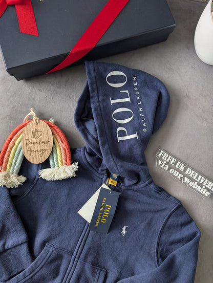 New Ralph Lauren Navy Polo Club Jumper Boys Hoodie Size 2-3yr Gift Kids Smart