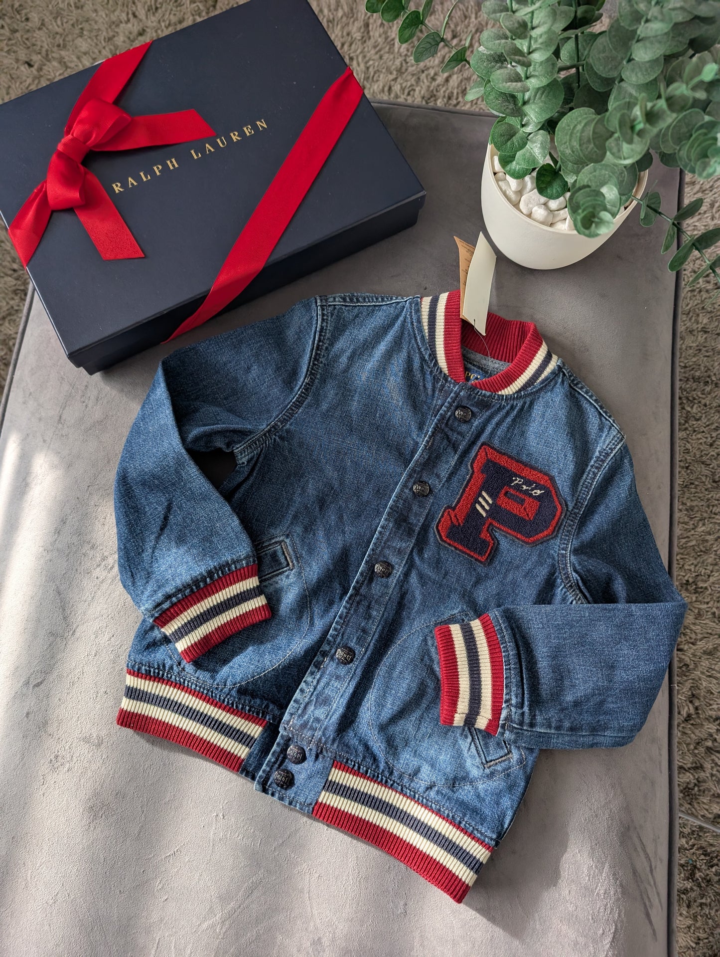 New Ralph Lauren Gorgeous Tigers Denim Style Jacket Gift 5-6y Unisex USA Gift