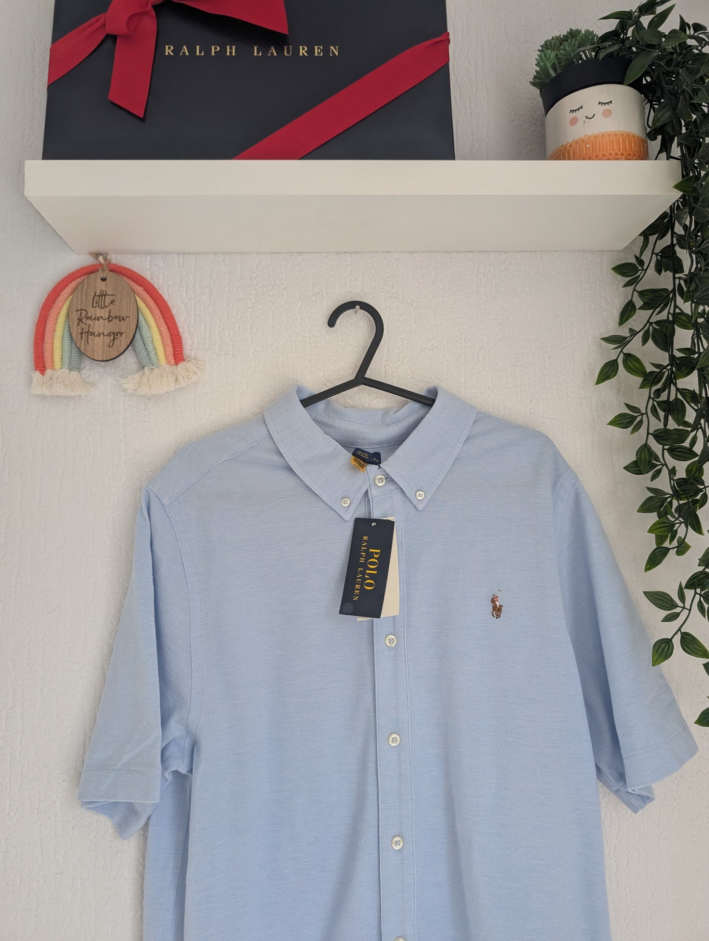 New Ralph Lauren Blue Smart Boys Shirt Smart Occasion Age 16 Yrs Gift Summer