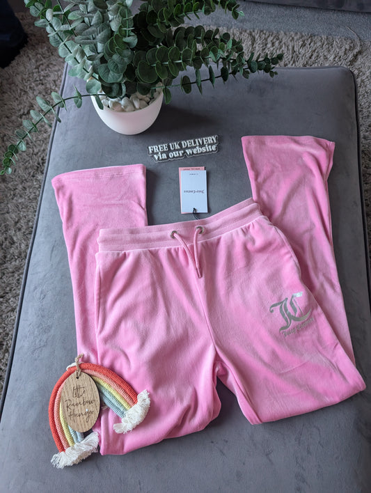 New Girls Genuine Juicy Couture Velour Bottoms Pink Age 10-11 Bnwt Rrp£65 Pink