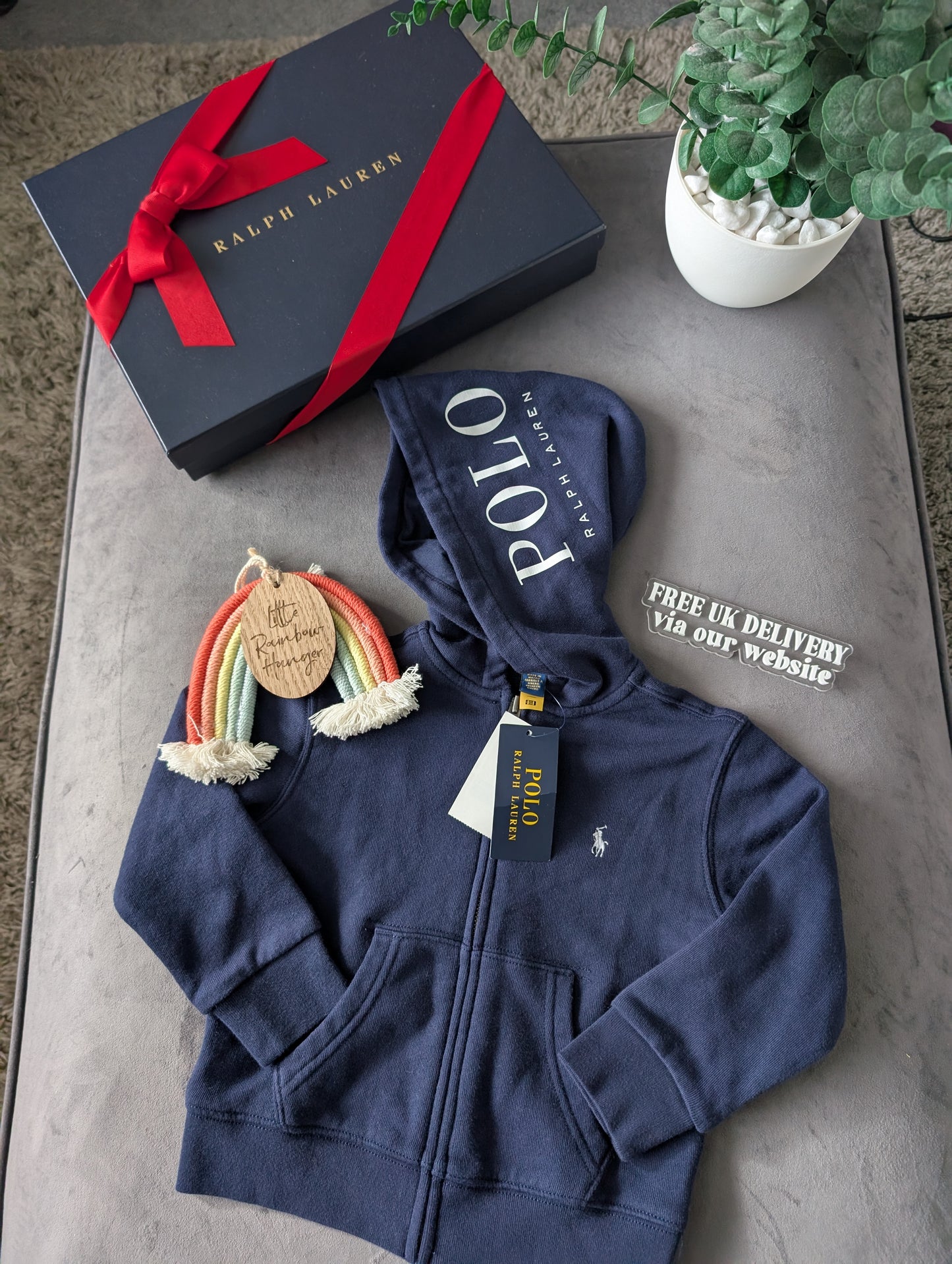 New Ralph Lauren Navy Polo Club Jumper Boys Hoodie Size 2-3yr Gift Kids Smart