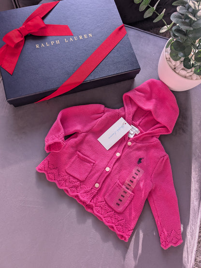 New Ralph Lauren Baby Pink Delicate Knit Cute Cardigan 3-6m Cute Baby Girl Gift