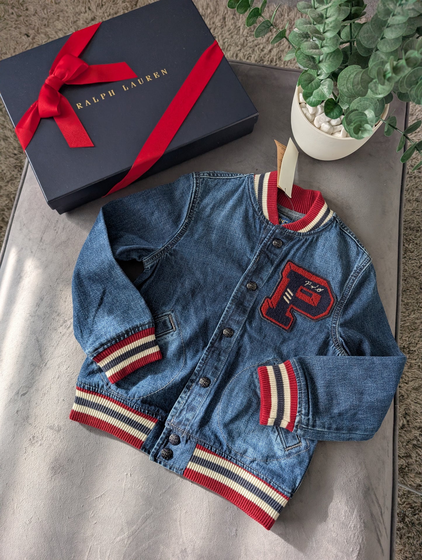 New Ralph Lauren Gorgeous Tigers Denim Style Jacket Gift 5-6y Unisex USA Gift