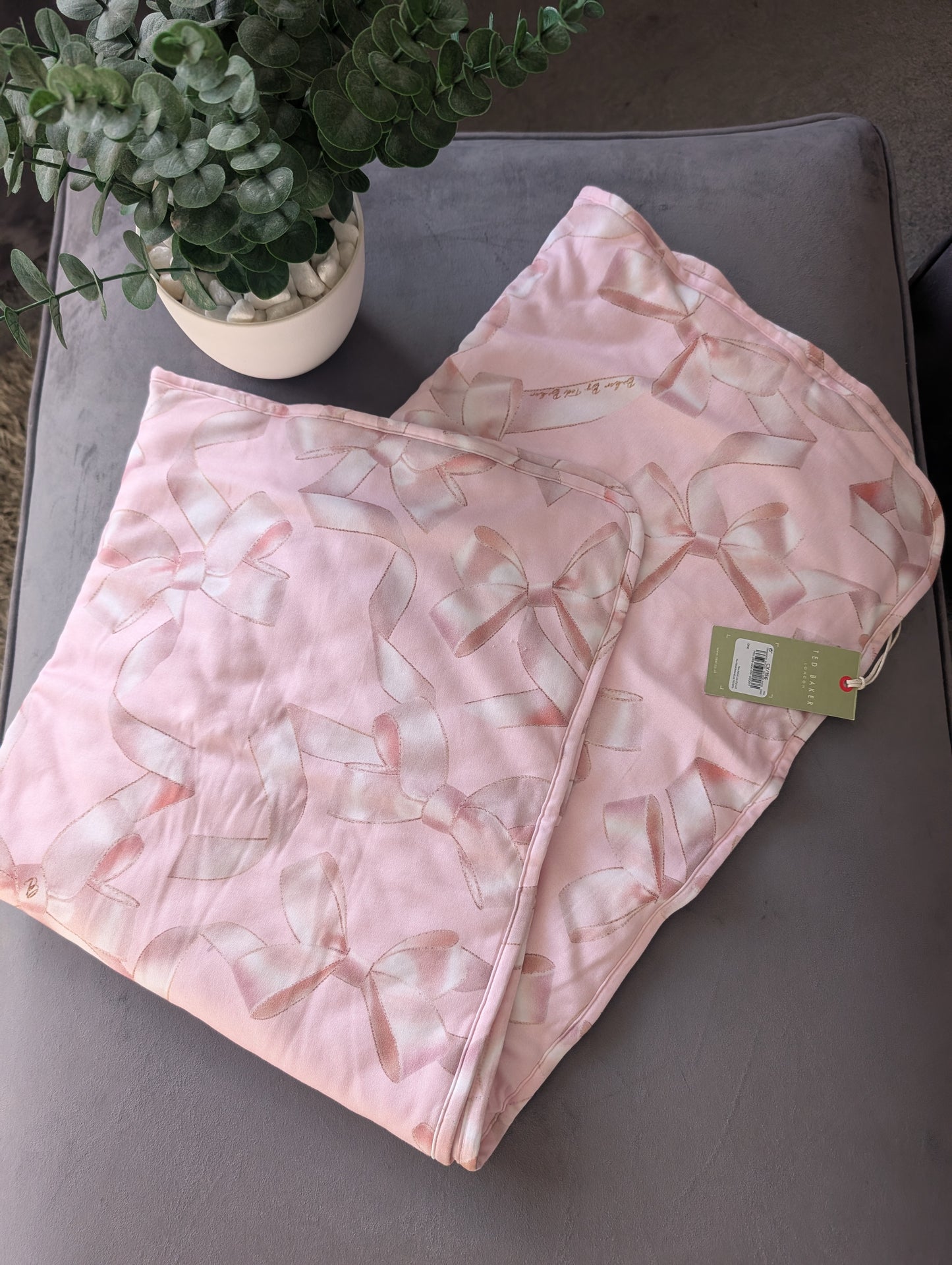 New Ted Baker Baby Blanket Pink Bows Luxury Cute Baby Gift Newborn Baby Shower