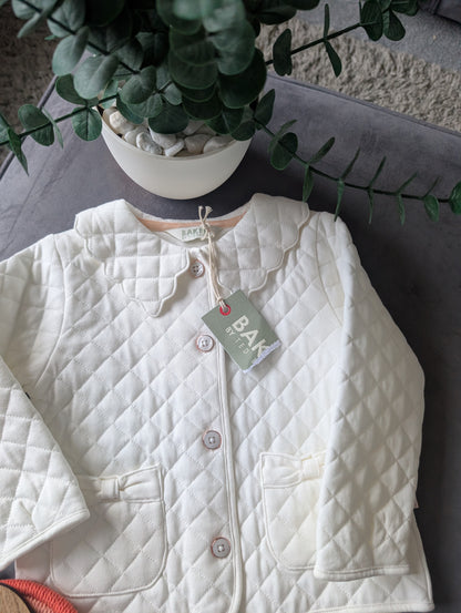 New Ted Baker Ivory Bow Bows Floral Quilted Jacket Floral Gift 12-18m £50 RRP