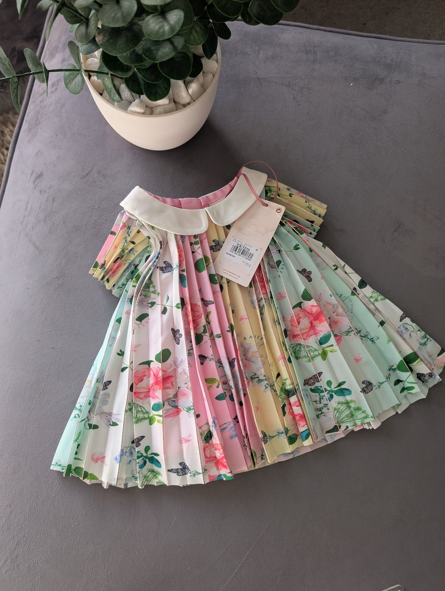 New Ted Baker Baby Girls Pleated Rainbow Occasion Dress Floaty 0-3m Gift Spring