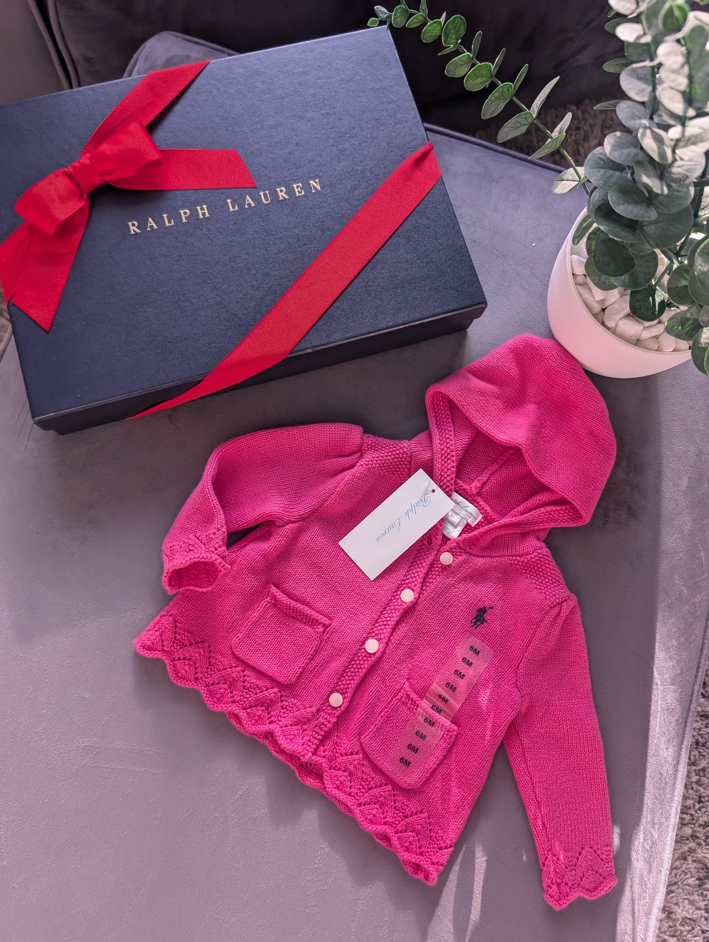 New Ralph Lauren Baby Pink Delicate Knit Cute Cardigan 3-6m Cute Baby Girl Gift