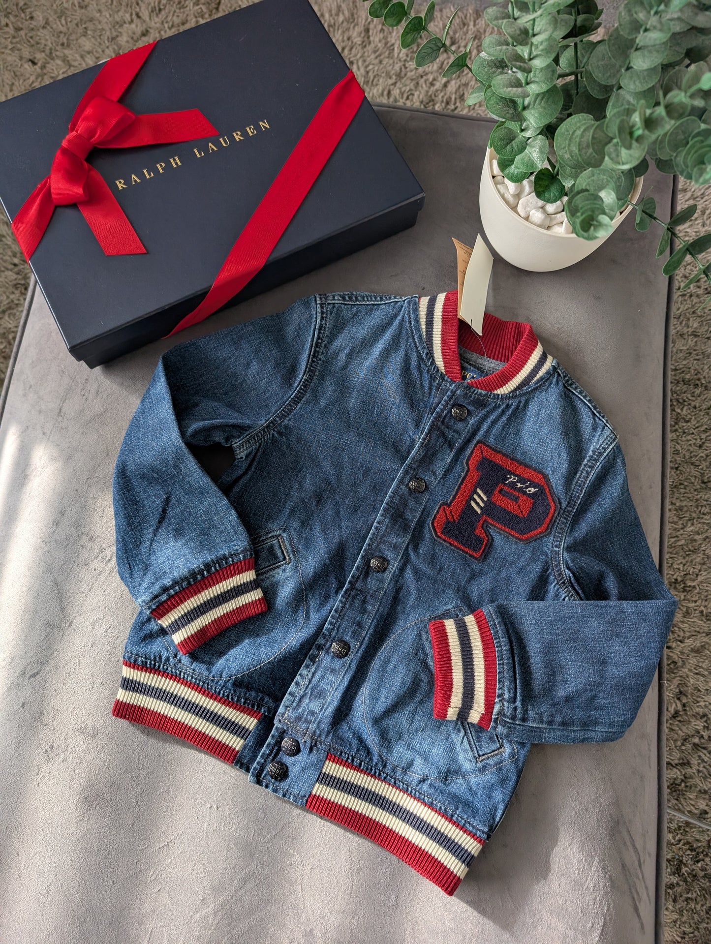 New Ralph Lauren Gorgeous Tigers Denim Style Jacket Gift 5-6y Unisex USA Gift