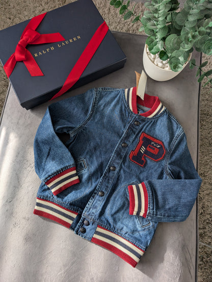 New Ralph Lauren Gorgeous Tigers Denim Style Jacket Gift 5-6y Unisex USA Gift