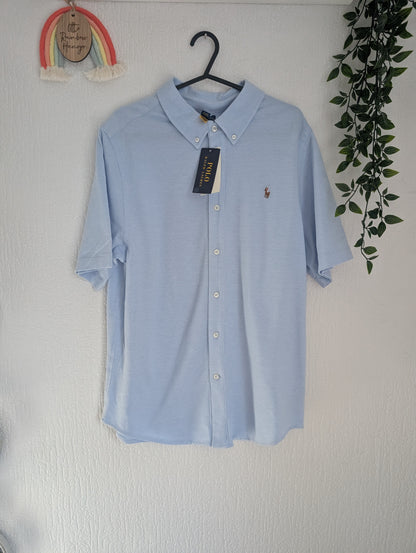 New Ralph Lauren Blue Smart Boys Shirt Smart Occasion Age 16 Yrs Gift Summer