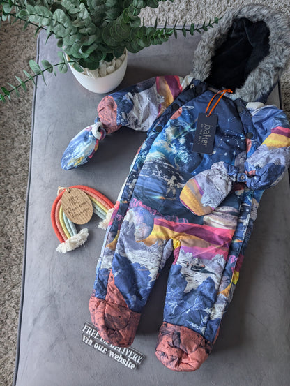 NEW BOYS TED BAKER SNOWSUIT AGE 3-6 MONTHS BNWT COST £45 SPACE Gift Astronaut