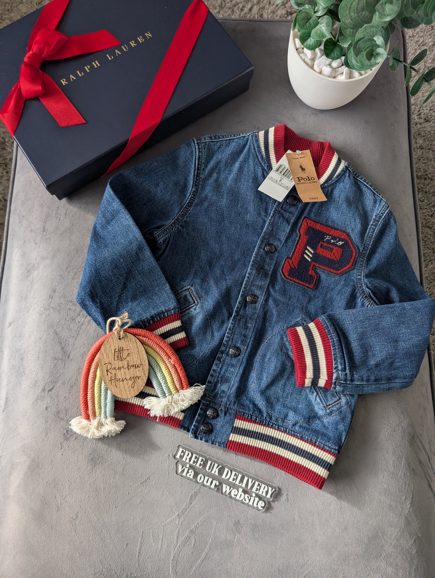 New Ralph Lauren Gorgeous Tigers Denim Style Jacket Gift 5-6y Unisex USA Gift