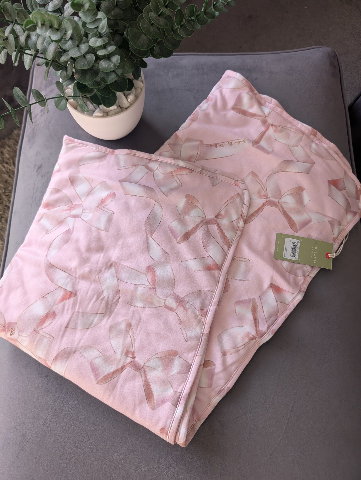 New Ted Baker Baby Blanket Pink Bows Luxury Cute Baby Gift Newborn Baby Shower