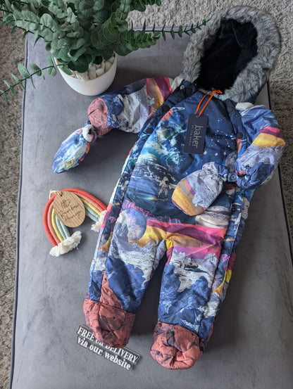 NEW BOYS TED BAKER SNOWSUIT AGE 3-6 MONTHS BNWT COST £45 SPACE Gift Astronaut