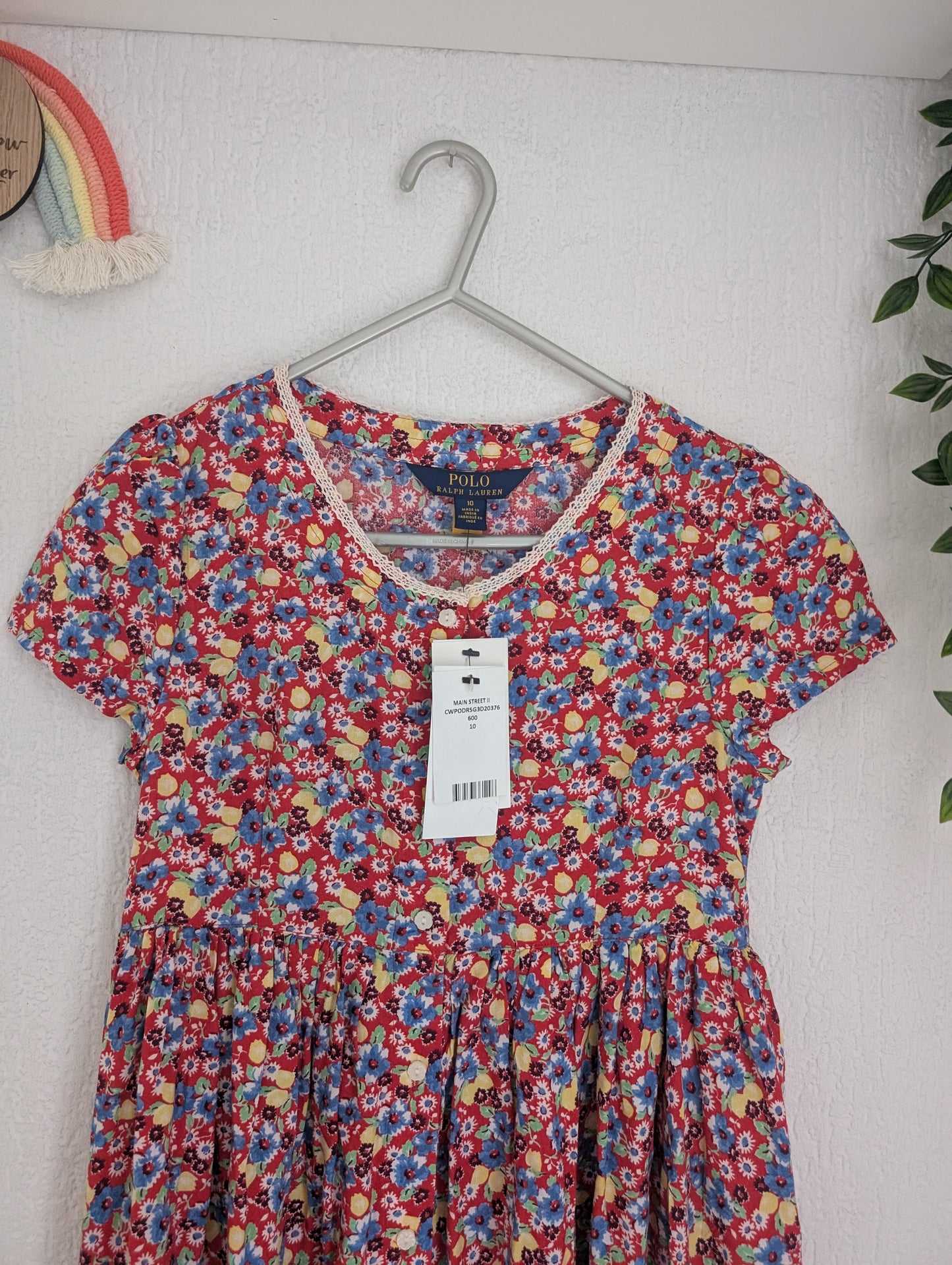 New Ralph Lauren girls cotton Floral Thin Summer Dress 8 - 10 Yrs Pretty Gift