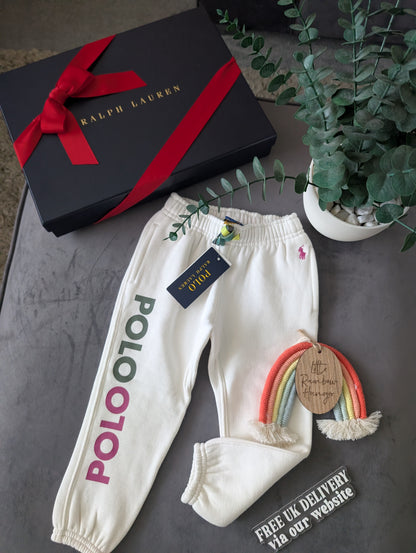 New Polo Ralph Lauren Baby Girls Joggers Trousers 18-24m Ivory RRP £75.00 Gift