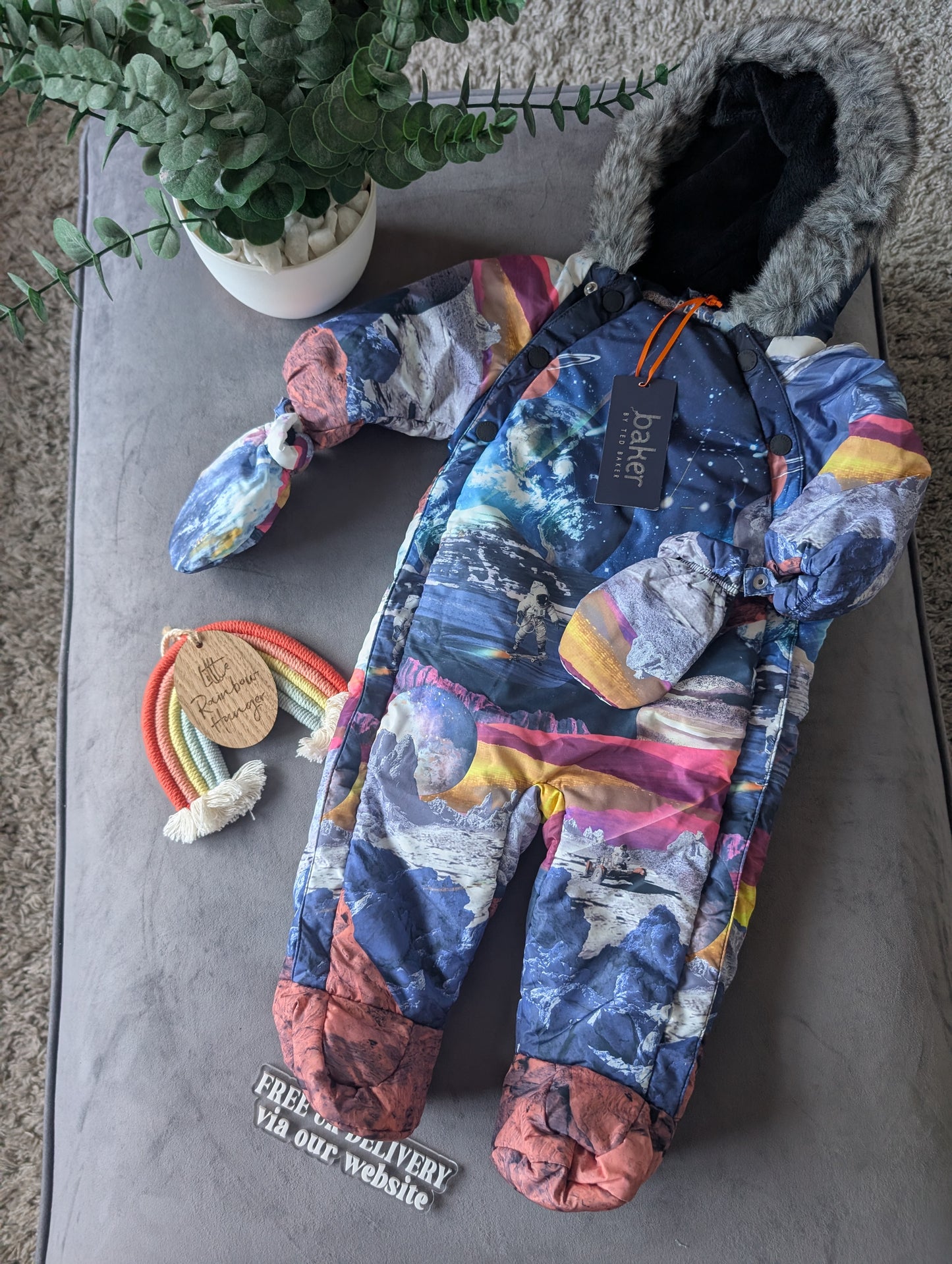 NEW BOYS TED BAKER SNOWSUIT AGE 3-6 MONTHS BNWT COST £45 SPACE Gift Astronaut