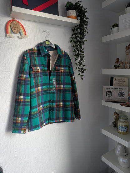 New Ralph Lauren Shacket Shirt Jacket Plaid Lumberjack Kids 12-14yr Green Gift