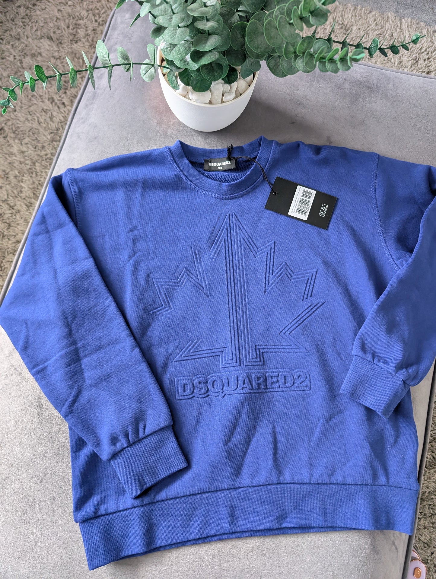 New Gorgeous Dsquared Boys Sweatshirt Jumper  9-10yrs Blue Felpa Slouch Fit £120